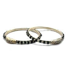 Premium German Silver Baby Black Bead Kada Set – Lightweight & Adjustable Infant Jewelry Gift - Bracelet
