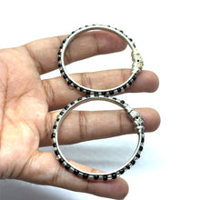 Premium German Silver Baby Black Bead Kada Set – Lightweight & Adjustable Infant Jewelry Gift - Bracelet