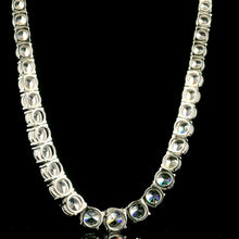 Premium White Cubic Zirconia Tennis Necklace | 925 Sterling Silver 4-8mm Round Excellent Quality Zirconia Stones 18