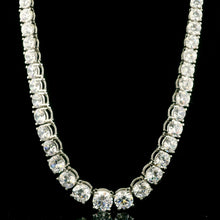 Premium White Cubic Zirconia Tennis Necklace | 925 Sterling Silver 4-8mm Round Excellent Quality Zirconia Stones 18