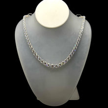 Premium White Cubic Zirconia Tennis Necklace | 925 Sterling Silver 4-8mm Round Excellent Quality Zirconia Stones 18