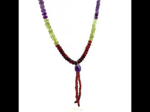 Amethyst Natural, Peridot, Garnet, Spessartite, and Citrine Necklace