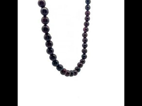 Natural Garnet Plain 8mm Ball Semiprecious Necklace