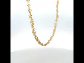Natural Citrine Gemstone Necklace | Rondelle 5mm Faceted Cut Gemstone Beads | 17 Inch November Birthstone Jewelry