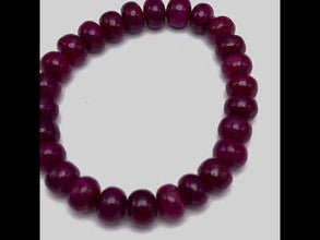 Natural Ruby Bracelet | Smooth 12–13mm Rondelle Beads 19 Pcs 300 Carats | Deep Crimson Red VVS Clarity | Elegant Gemstone Jewelry