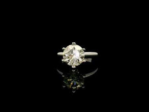 9K White Gold Round Solitaire Engagement Ring | Timeless Classic Six-Prong Bridal Fine Jewelry