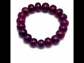 Natural Ruby Bracelet | Smooth 11-14mm Rondelle Beads 19 Pcs 326 Carats | Burgundy Red VVS Clarity | Elegant Gemstone Jewelry