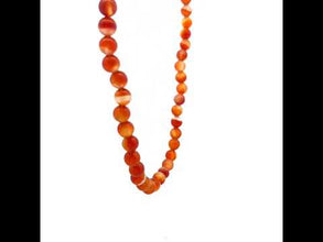 Natural Carnelian Plain 6mm Ball Semiprecious Necklace
