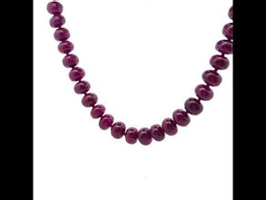 Natural Ruby Opera Necklace | Smooth 12-13mm Rondelle Beads 69 Pcs 1067 Carats | Scarlet Red VVS Clarity | 27 Inch Handmade Gemstone Jewelry