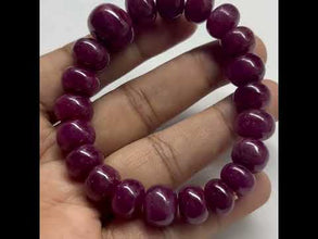 Natural Ruby Bracelet | Smooth 9-11mm Rondelle Beads 21 Pcs 228 Carats | Burgundy Red VVS Clarity | Unisex Gemstone Jewelry