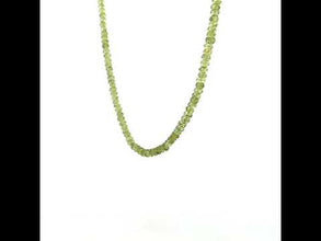 Natural Peridot Gemstone Necklace | Rondelle 4mm Machine Faceted Cut Beads | 18 Inch August Birthstone Jewelry