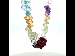 Natural Rose Quartz Sky Blue Topaz Citrine Prehnite Amethyst White Topaz Garnet Gemstone Necklace