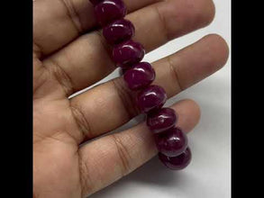 Natural Ruby Bracelet | Smooth 11mm Rondelle Beads 21 Pcs 236 Carats | Rich Crimson Red VVS Clarity | Unisex Gift Gemstone Jewelry