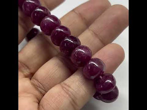 Natural Ruby Bracelet | Smooth 7-9mm Rondelle Beads 29 Pcs 138 Carats | Deep Burgundy Red VVS Clarity | Genuine Minimalist Gemstone Jewelry