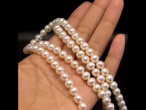 Natural Freshwater Pearl 7mm White Round Necklace 32inch Elegant Look Jewelry for Balance and Soft Radiance