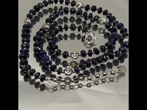 Stability Stone Natural Spinel 4mm with 925 Sterling Silver Station Necklace Faceted Rondelle Beaded Gemstone Gold Charms