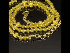 November Birthstone Natural Light Citrine 3mm with 925 Sterling Silver Station Necklace Faceted Rondelle Beaded Gemstone Gold Charms