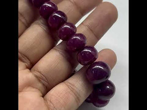 Natural Ruby Bracelet | Smooth 9–13mm Rondelle Beads 23 Pcs 223 Carats | Rich Crimson Red VVS Clarity | Beaded Gemstone Jewelry