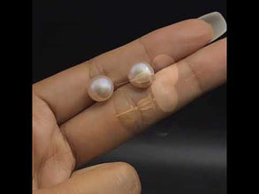 Handmade Freshwater Pearl Stud Earrings Lavender Button Shaped Plain Smooth 8-10mm Chic Studs for Calm Energy Love and Care
