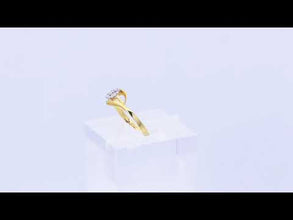 18K Yellow Gold Diamond Flower Cluster Ring | Eight-Stone Halo Design | Elegant Bypass Swirl Band