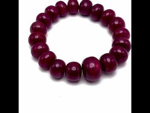 Natural Ruby Bracelet | Smooth 11–15mm Rondelle Beads 19 Pcs 288 Carats | Rich Crimson Red VVS Clarity | Free Size Unisex Gemstone Jewelry