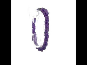 Natural Amethyst Bracelet | Rondelle 3mm Faceted Cut Gemstone Beads | 7.2 Inch February Birthstone Jewelry