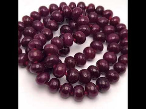 Natural Ruby Gemstone Necklace | Smooth 9-11mm Rondelle Beads 80 Pcs 739 Carats | Rich Crimson Red VVS Clarity | 27 Inch Luxury Precious Jewelry