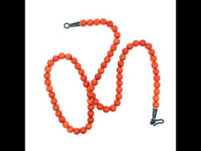Natural Coral Plain 6mm Ball Semiprecious Necklace