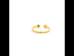 18K Yellow Gold Modern Cuff Ring | Bezel-Set Black and White Duo Diamond | Elegant Stackable Style