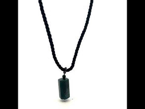 Natural Jasper Gemstone 25mm Plain Hexagon Shape With Dark Twisted Cord Pendant Necklace Believed To Support Emotional Balance And Strength