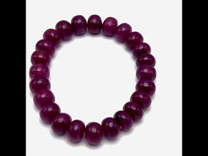 Genuine Natural Ruby Bracelet | Smooth 10mm Rondelle Beads 24 Pcs 209 Carats | Rich Crimson Red VVS Clarity | High Value Gemstone Jewelry