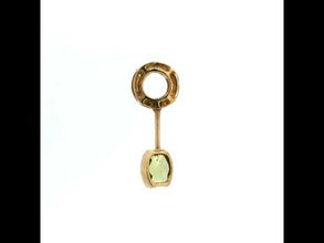 18K Yellow Gold Natural Diamond & Peridot Modern Drop Pendant | Sculptural Contemporary Design Jewelry