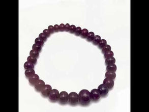 Natural Ruby Bracelet | Smooth 5–9mm Rondelle Beads 33 Pcs 88 Carats | Scarlet Red VVS Clarity | July Birthstone Gemstone Jewelry