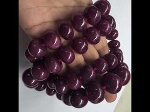 Natural Precious Ruby Necklace | Smooth 15-21mm Rondelle Beads 46 Pcs 2033 Carats | Crimson Red VVS Clarity | 24.4 Inch High Grade Gemstone Jewelry