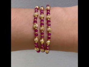 Station Necklace with 925 Sterling Silver Natural Ruby 4mm Faceted Rondelle Beaded Gemstone July Birthstone