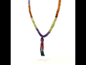 Garnet Natural, Peridot, Amethyst, Spessartite, and Blue Tourmaline Necklace