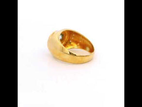 14K Yellow Gold Statement Ring | Natural Aquamarine & Pavé Diamond Halo Band | Modern Contemporary Jewelry