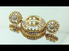 18K Two-Tone Gold | Natural Diamond & Amethyst Sunburst Pendant & Earrings Set | Statement Fine Jewelry