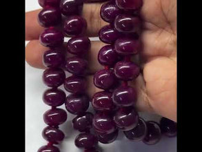 Natural Fine Ruby Necklace | Smooth 11–12mm Rondelle Beads 74 Pcs 853 Carats | Scarlet Red VVS Clarity | 27 Inch Premium Gemstone Jewelry