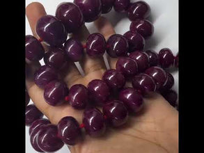 Natural Genuine Ruby Matinee Style Necklace | 16–23mm Smooth Rondelle Beads 45 Pieces 2100 Carats | Crimson Red VVS Clarity | 25 Inch Premium Gemstone Jewelry