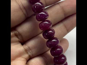 Natural Ruby Bracelet | Smooth 10-11mm Rondelle Beads | 24 Pcs 215 Carats | Crimson Red VVS Clarity | Unisex Gemstone Jewelry