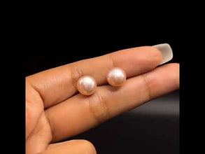 Freshwater Pearl Stud Button Earrings Intense Lavender Color 8-10mm Excellent Luster Jewelry for Inner Peace Love and Care