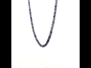 Natural Iolite Necklace | Rondelle 3.5mm Faceted Cut Gemstone Beads | 15.3 Inch Handcrafted Jewelry