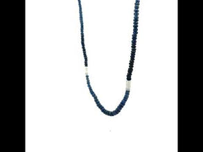 Natural Shaded Blue Sapphire Rondelle Facet Cut Beads Precious Necklace