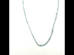 Natural Aquamarine Necklace | Rondelle 3mm Faceted Cut Gemstone Beads | 18.6 Inch March Birthstone Jewelry