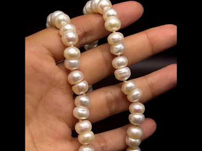 Natural Freshwater Pearl 8mm Cream Button Shape Necklace 19inch Premium Pearl Necklace for Confidence and Balance