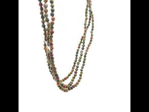 Natural Unakite Plain Ball Semiprecious Necklace