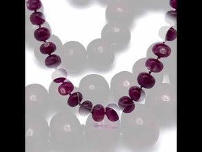 Natural Genuine Ruby Necklace | Rondelle Smooth 12-16mm Beads 58 Pcs 1292 Carats | Crimson Red VVS Clarity | 26 Inch High-Value Precious Gemstone Jewelry