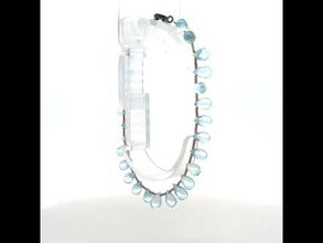 Natural Sky Blue Topaz Gemstone Bracelet | Briolette Drop 7x5mm Cut Gemstone Beads | 7.5 Inch December Birthstone Jewelry