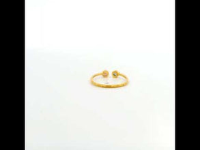 18K Yellow Gold Open Cuff Ring | Bezel-Set Pink & Green Tourmaline | Modern Minimalist Knuckle Design